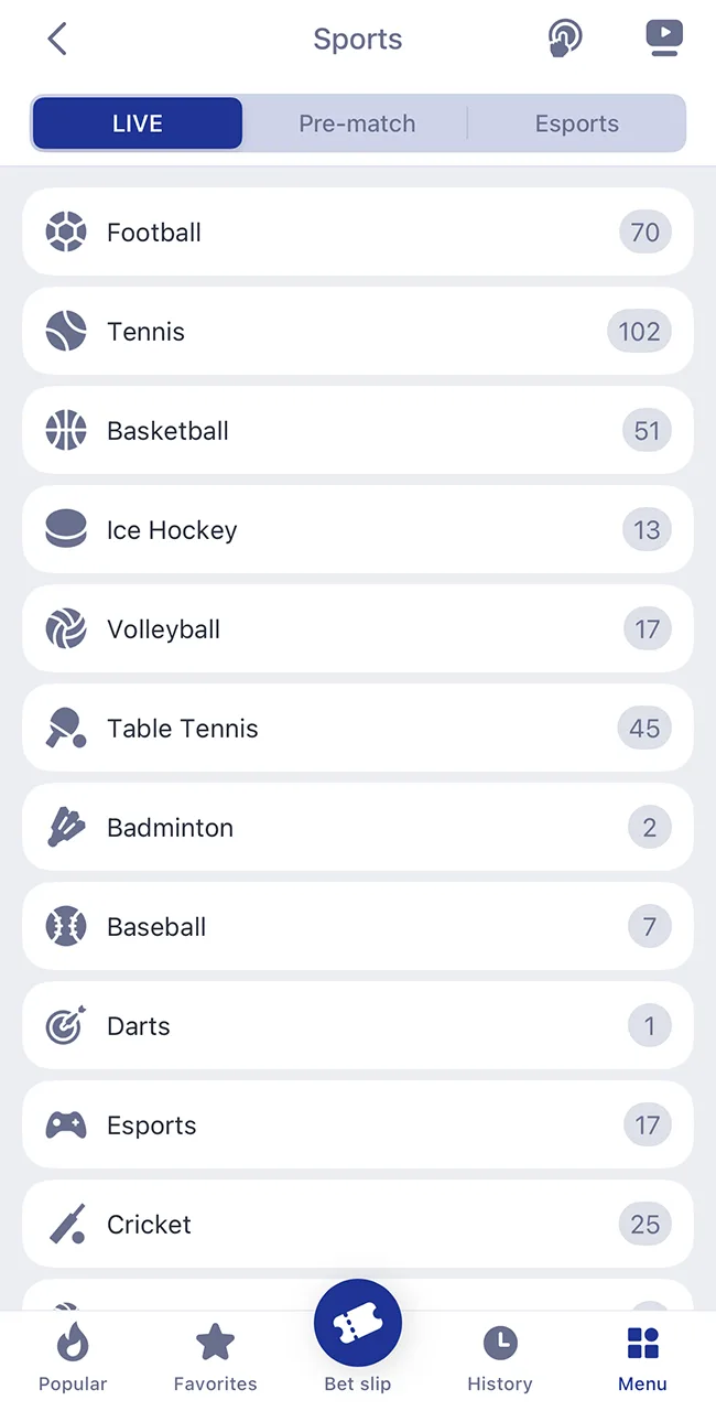 Sports betting at SapphireBet bookmaker.