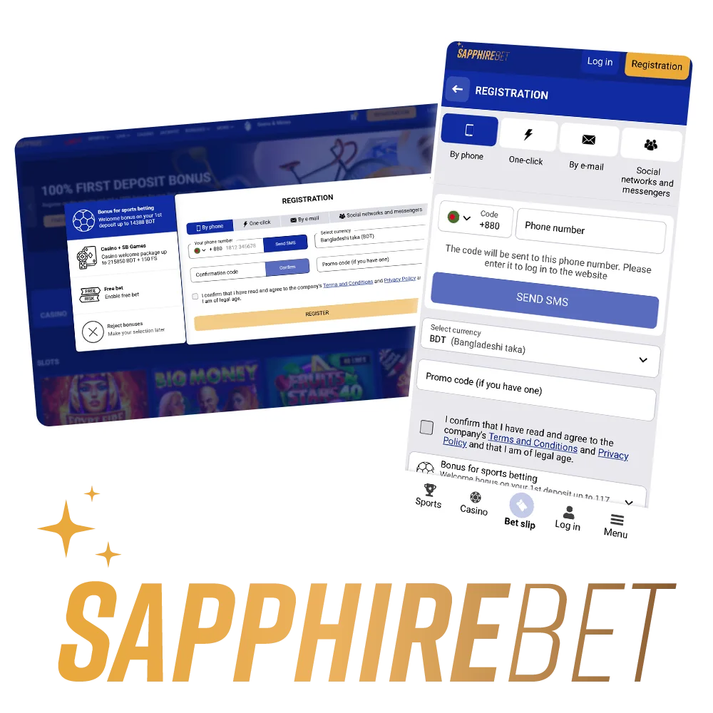 Get convenient access to the SapphireBet website by registering.