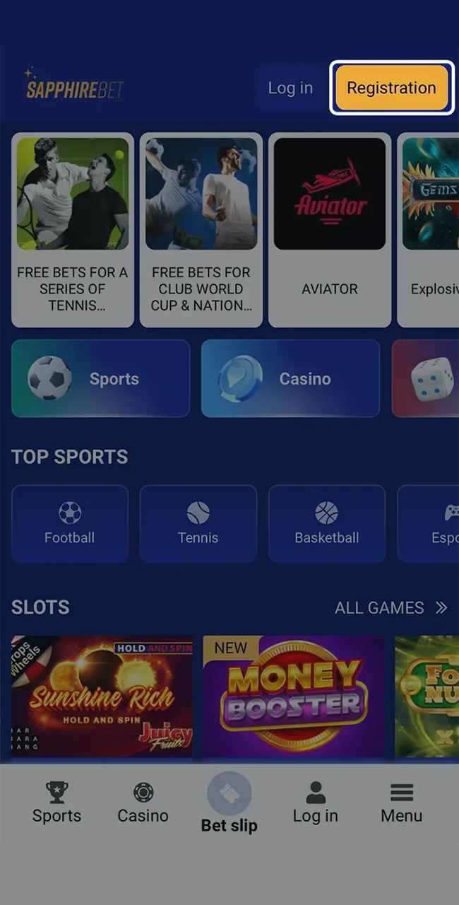 Click the join button to start earning at SapphireBet.