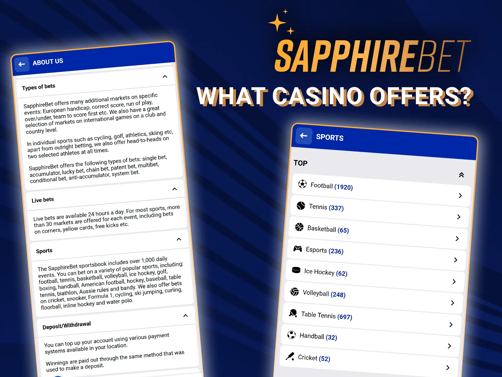 Discover the best bonuses and offers at SapphireBet.