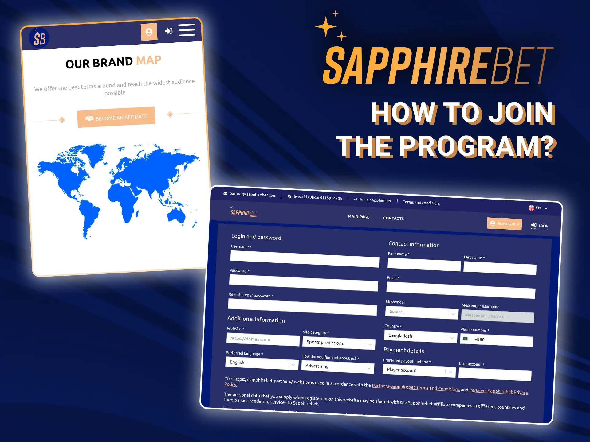 Follow these simple steps to become a SapphireBet partner and start earning income.