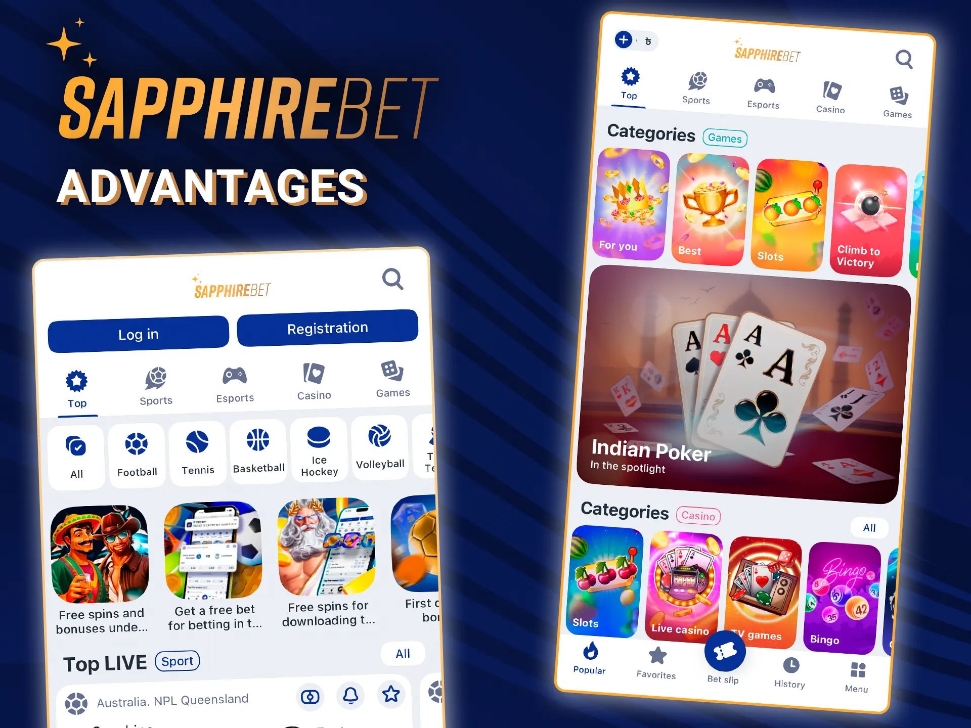 Register with SapphireBet and enjoy all the benefits of the app.