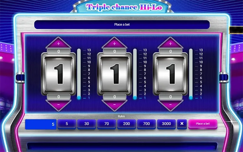 Try the favorite choice of SapphireBet casino players, the Hi-Lo Triple Chance game.