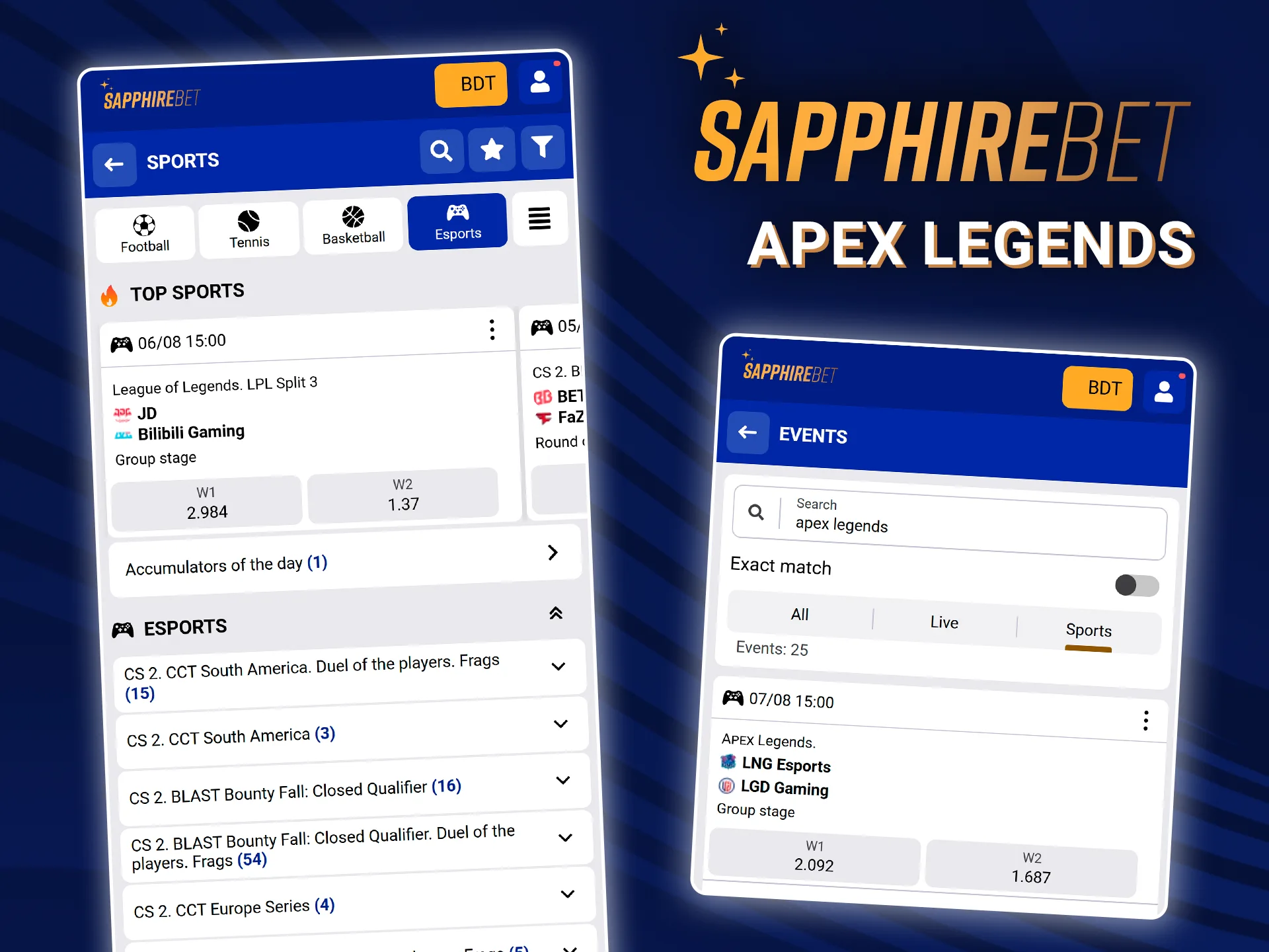 Bet on your favorite teams in Apex Legends at SapphireBet.