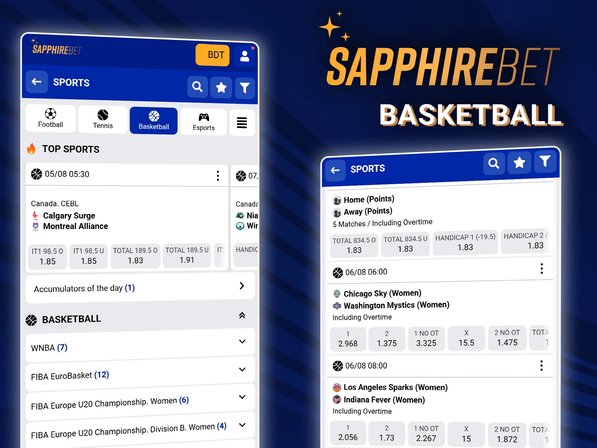 The best basketball matches and odds at SapphireBet.