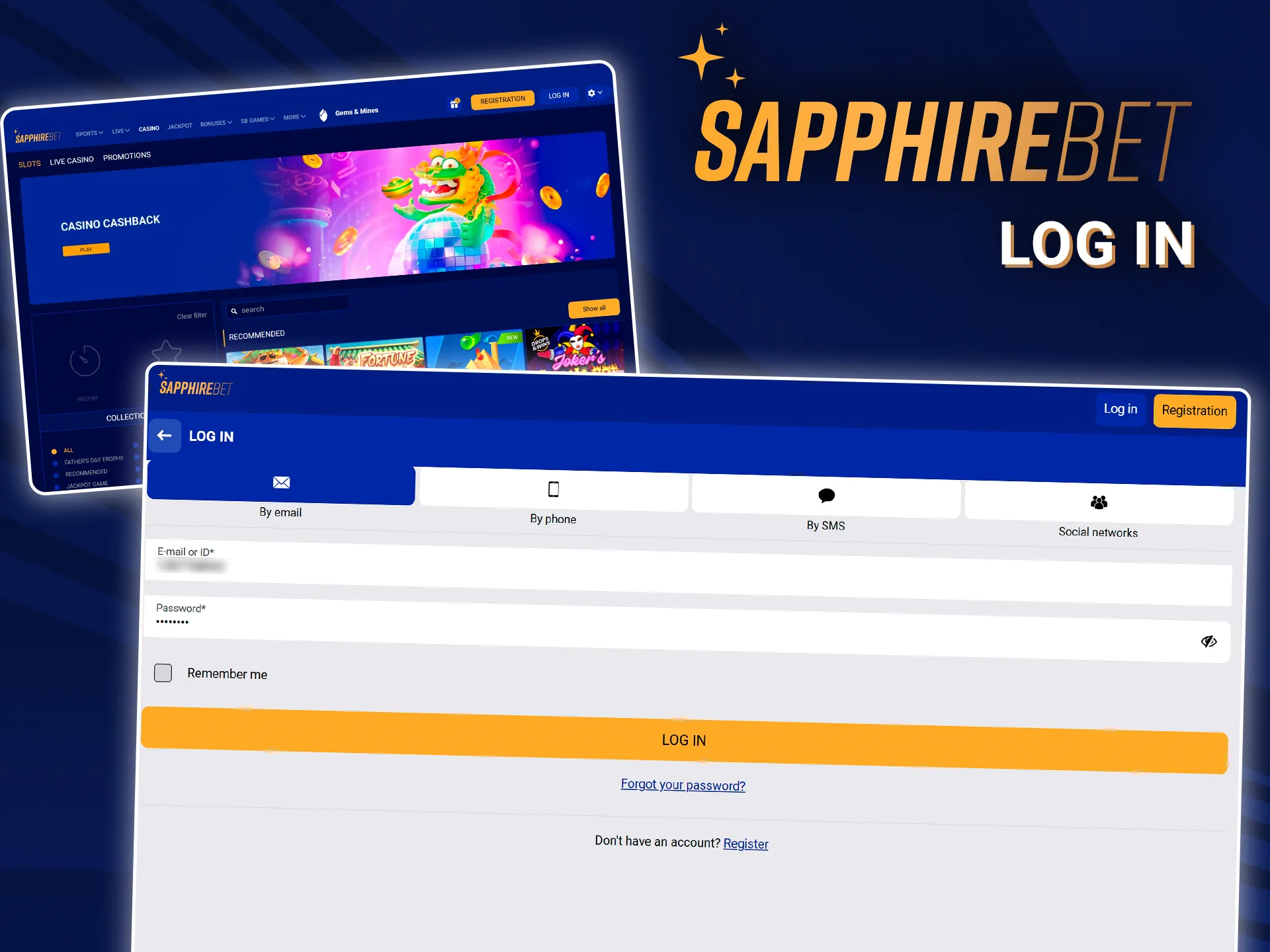 Sign up for SapphireBet in just a few seconds