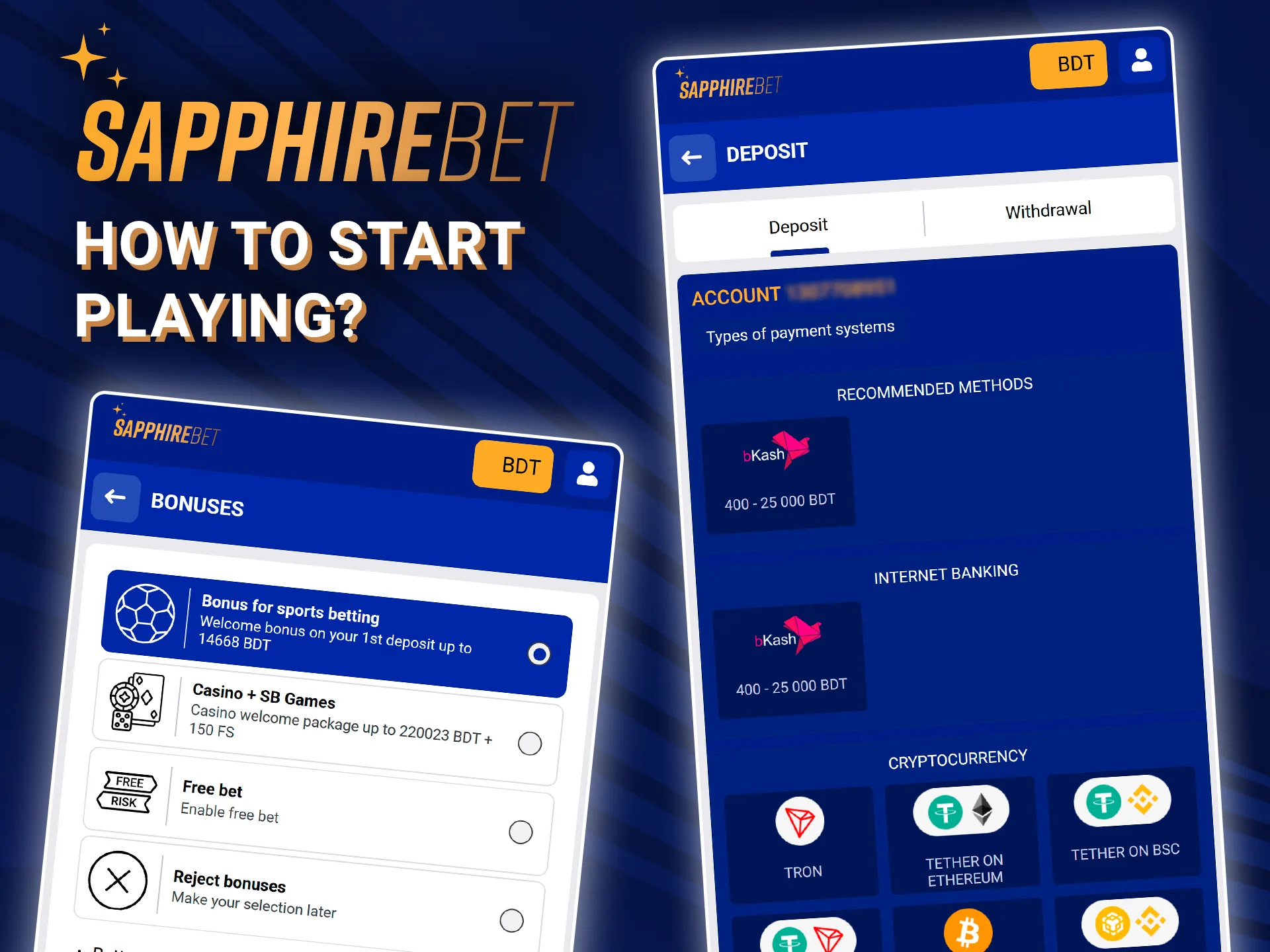 Register and immerse yourself in the games at SapphireBet.