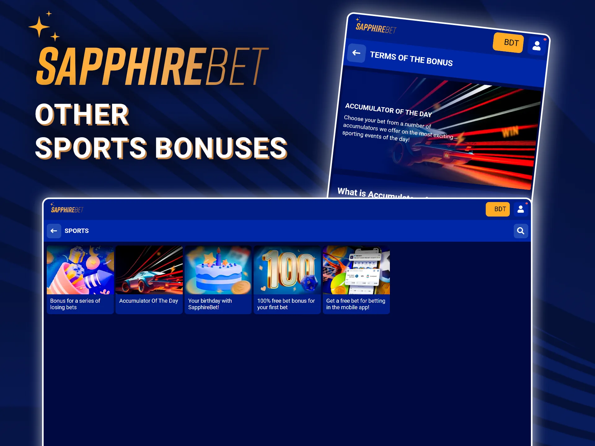 Even more bonuses for sports betting at SapphireBet Casino.