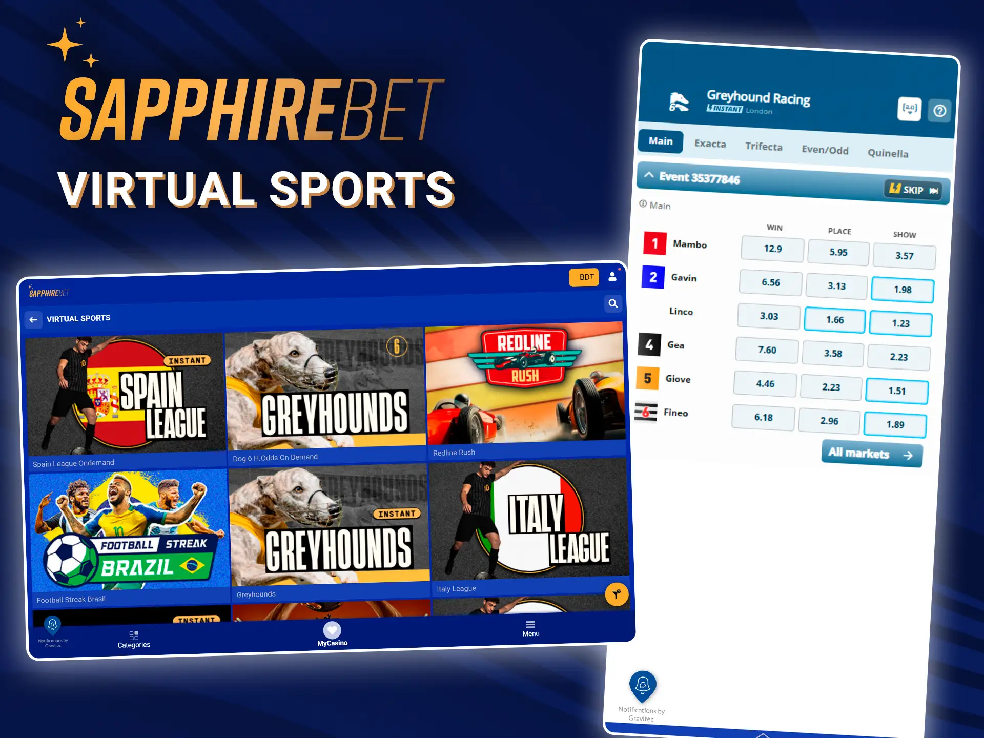 Virtual sports await you at SapphireBet.