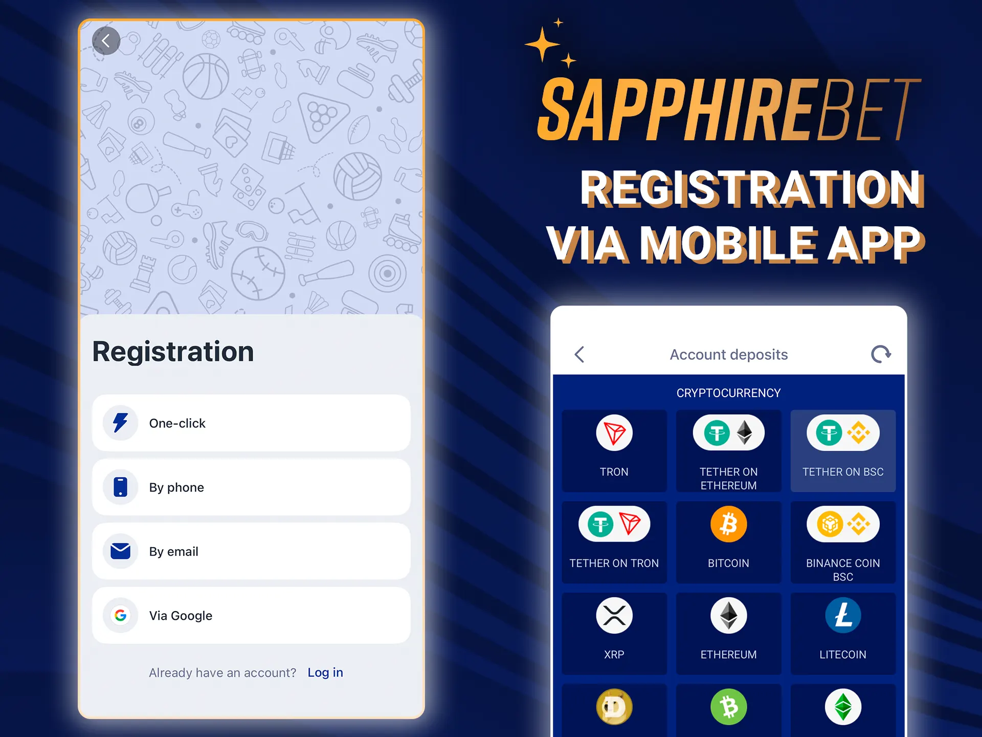 Open an account with SapphireBet via the mobile app.