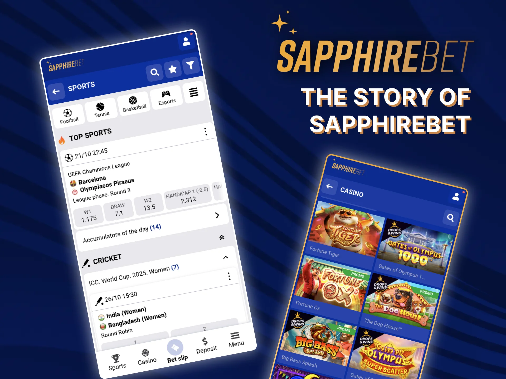 The SapphireBet team is pleased to tell you about their history of creation and development.