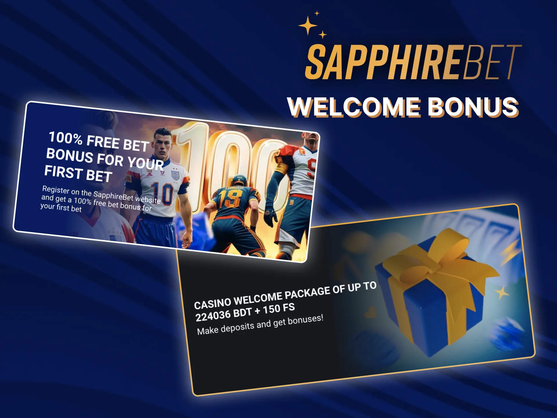 To make sports and casino betting in the SapphireBet app even more enjoyable and profitable, take advantage of welcome bonuses.