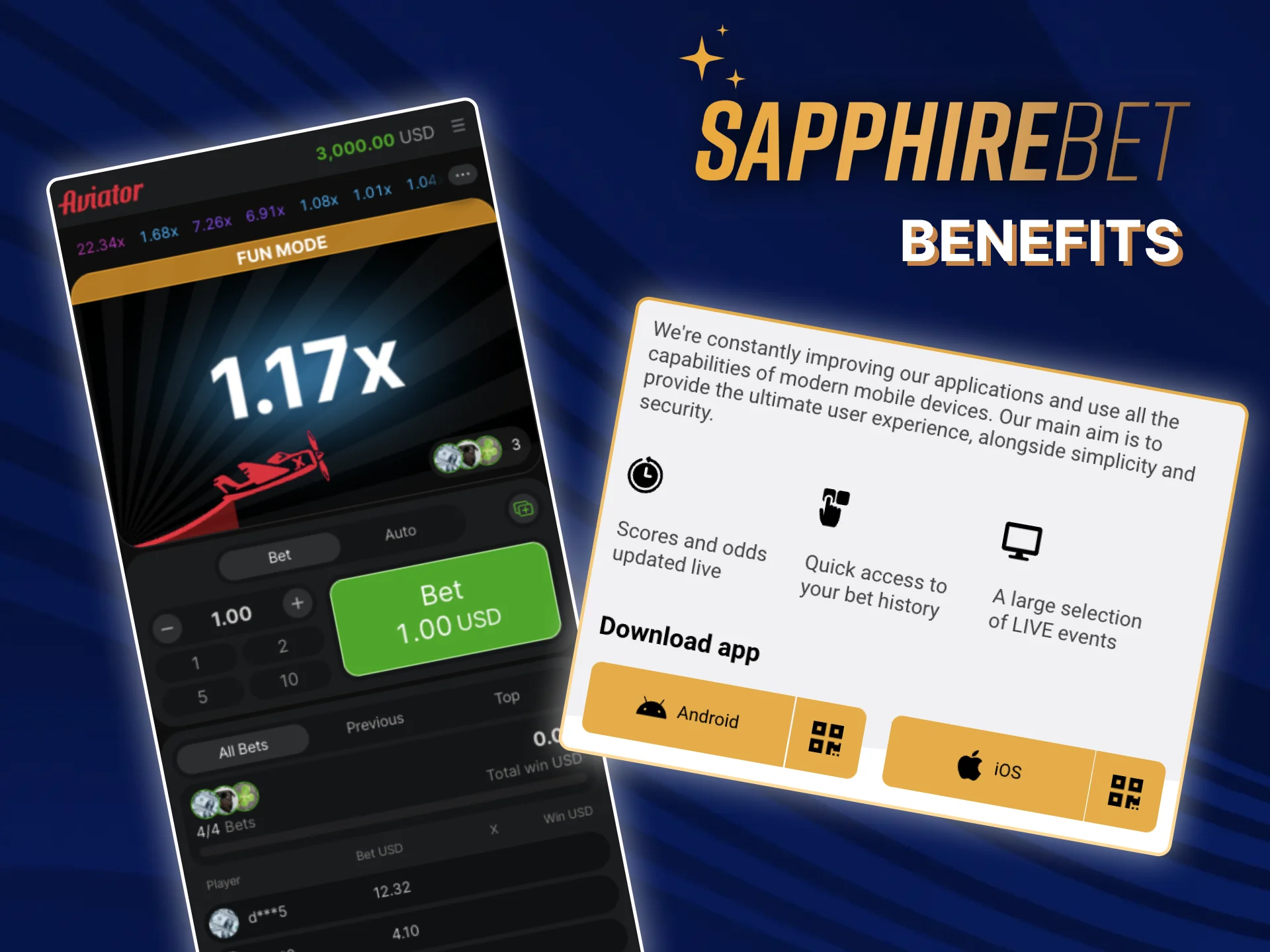 Learn about all the advantages of playing Aviator on the official SapphireBet casino website, such as fast rounds, demo mode and real in one place and others.