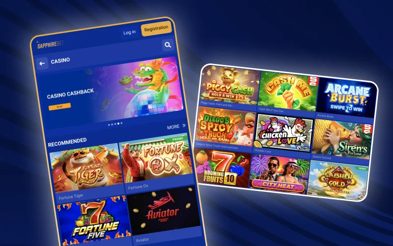 The SapphireBet casino site will delight you with a large library of casino games.