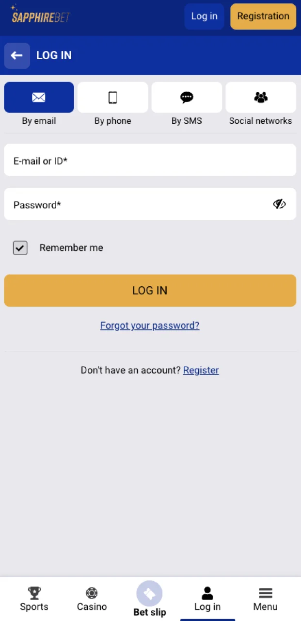 Log in to SapphireBet to access all esports events and place bets.