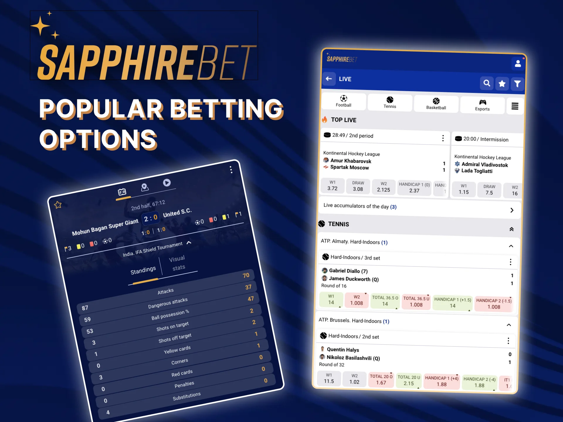 Learn about the most popular Betting Options on the SapphireBet bookmaker website.