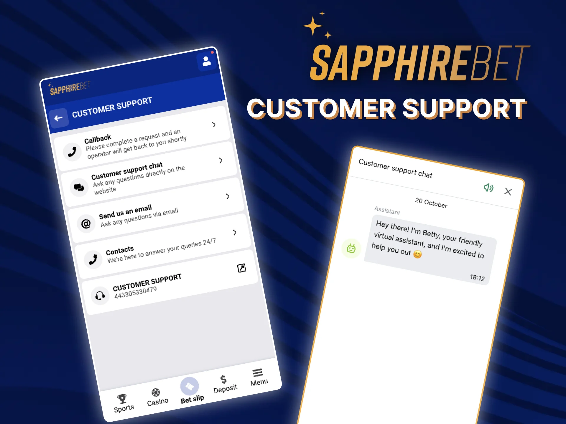 On the SapphireBet website, you will receive prompt support for users on all issues related to payments.