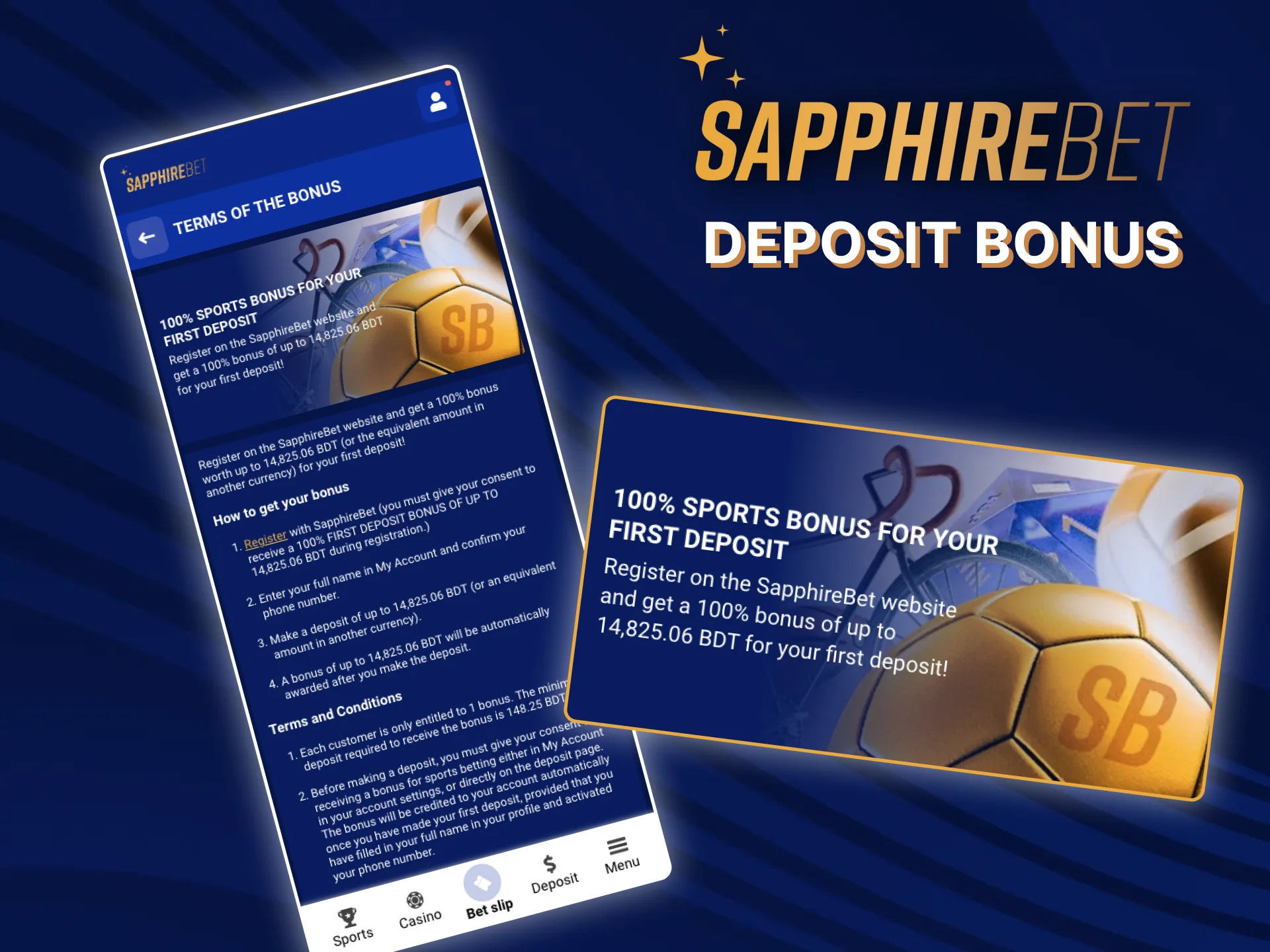 SapphireBet offers to make your game even more profitable with deposit bonuses.