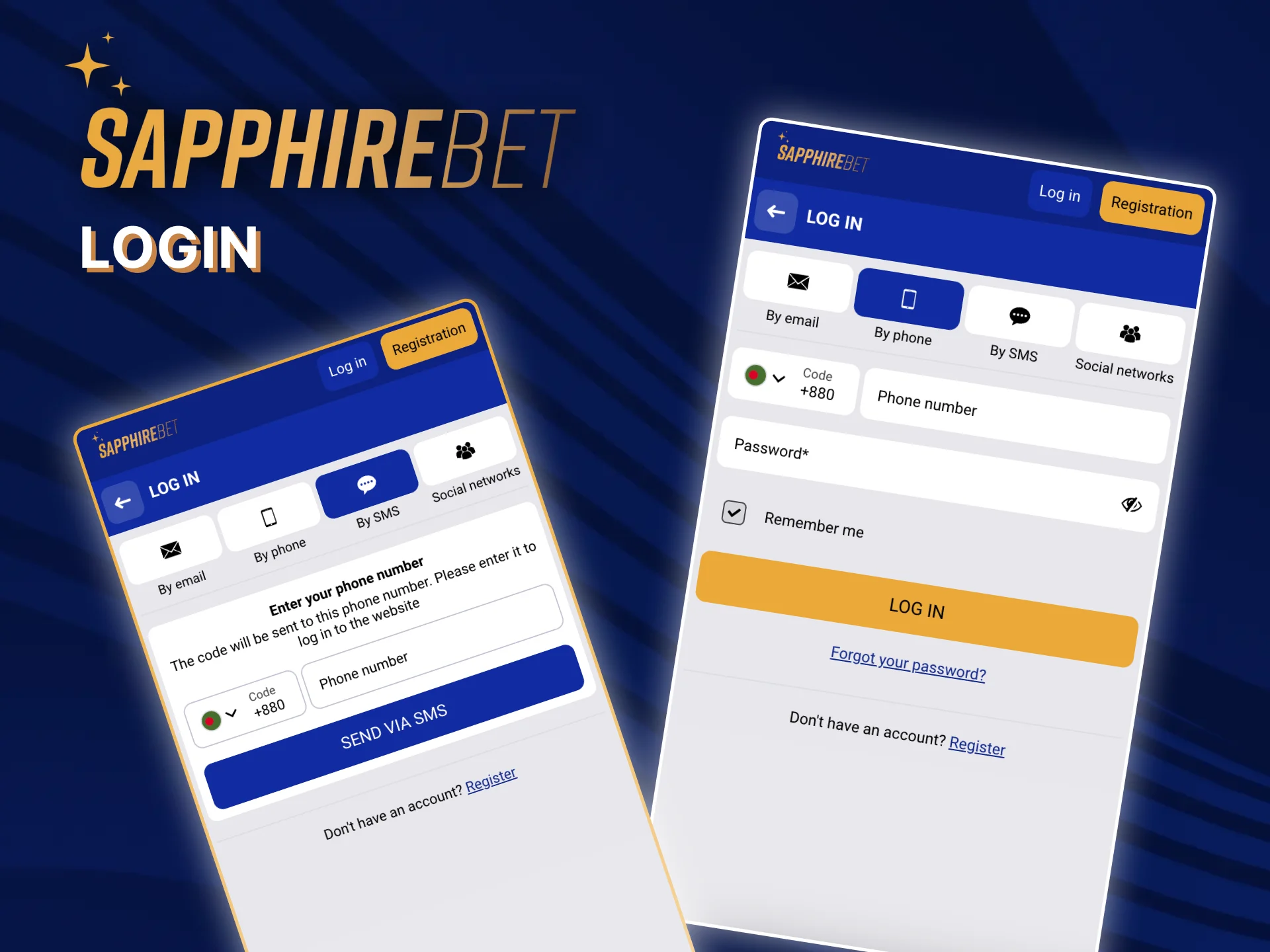 Learn in stages how to log in to SapphireBet.