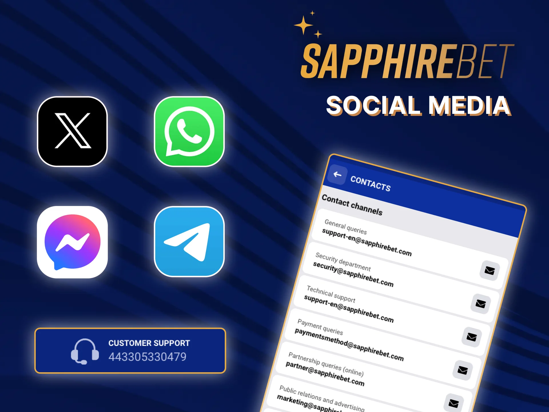 Use only official SapphireBet support channels to get help.